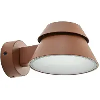LUCANDE Moena LED-Außenwandleuchte, IP44, Aluminium, Glas, braun - , Moena, Braun / Rost, Aluminium, Modern