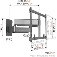 Vogel's Elite TVM 5855 Full Motion TV-Wandhalterung 55"-100" 75 Kg