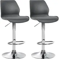 CLP 2er Set Barhocker Gilbert grau Material Kunststoff