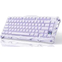 Gravastar Mercury K1 Mechanische Tastatur mit Aluminiumrahmen, 75% Wireless Gaming QWERTY US, ,RGB Tri-Mode, PBT-Tastenkappen, 8000mAh - Lila