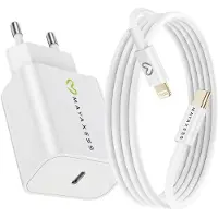 Avizar Mayaxess, 18W Netzteil für iPhone 8 + Lightning Kabel 1m, Weiß