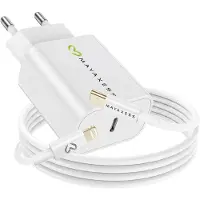 Avizar Mayaxess, 18W Netzteil für iPhone 11 + Lightning Kabel 1m, Weiß