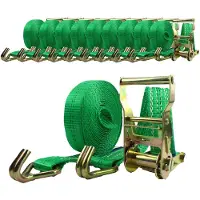 Baumarktplus 10x Profi Ratschen Spanngurt 2 Teilig 6m 2t 2000 kg TÜV GS Grün
