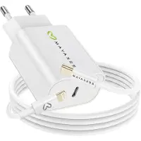 Avizar Mayaxess, 18W Netzteil für iPhone SE 2022 + Lightning Kabel 1m, Weiß