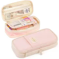 MODFU Multifunktionales Federmäppchen, großes Stifteetui mit Reißverschluss, Schrein Tasche für Schule und Alltag, Rosa