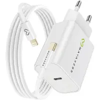 Avizar Mayaxess, 18W Netzteil für iPhone XR + Lightning Kabel 1m, Weiß