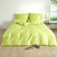 TRAUMSCHLAF Uni Mako-Satin Bettwäsche, Bettbezüge und Kissenbezüge einzeln Restposten Kissenbezug einzeln 40x40 cm | apfelgrün - grün