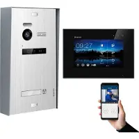 Balter EVO Aufputz Silber 2-Draht 7" WiFi Monitor Schwarz Video Türsprechanlage Set 1 Familienhaus