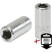 Ks Tools 918.1421-E 1/4" CHROMEplus Bit-Adapter-Stecknuss, auf Hänger