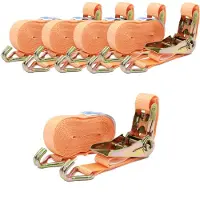 Baumarktplus 5x Profi Ratschen Spanngurt Spanngurte Zurrgurt 2-tlg 6m 0,8t 0,8to 800kg TÜV/GS ORANGE