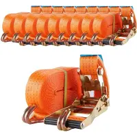Baumarktplus 10x Spanngurt Ratschen Zurrgurt 2 Teilig 10m 4000kg TÜV/GS Orange