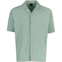 HUGO BOSS Poloshirt Durchknopf BOSS Orange türkis bedruckt Struktur