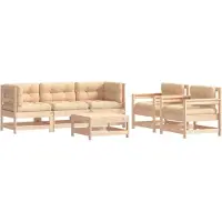 vidaXL 6-tlg. Garten-Lounge-Set mit Kissen Massivholz