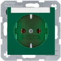 Berker 47508903, Typ F, Grün, Silber, IP20, 250 V, 16 A
