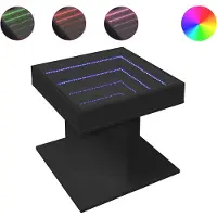 vidaXL LED-Couchtisch Schwarz 50x50x45 cm Holzwerkstoff