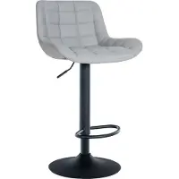 DELUKE Barhocker CARAM - Kunstleder Grau 48x54x81 cm | Barstuhl Höhenverstellbar Mit Lehne Drehbar Tresenhocker Tresenstuhl Kneipenhocker Kneipenstuhl