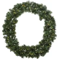 Everlands Künstlicher Tannenkranz 50cm mit LED Lichtern Grün / Warmweiß