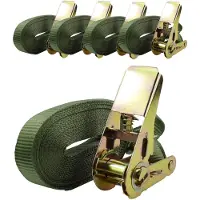 Baumarktplus 5x Profi Ratschen Spanngurt 1 Teilig 6m 0,8t 800 kg TÜV GS Oliv