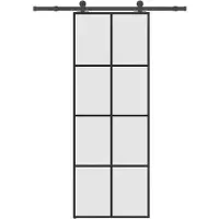 vidaXL Schiebetür mit Beschlag 76x205 cm ESG-Glas & Aluminium
