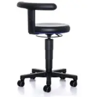 BIMOS Hocker Allround mit Rollen Skintec schwarz Sitzhöhe 450-650 mm Flex-Stütze