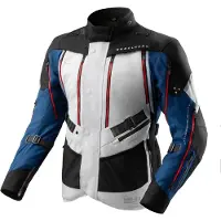 Rebelhorn Hardy 3.0 wasserdichte Motorrad Textiljacke, grau/blau/rot, 5XL