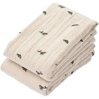Liewood Lewis Musselintuch 2er-Pack, Mini Whale/Sandy
