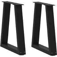 vidaXL Couchtischbeine V-Form 2 Stück Schwarz 38x(42-43,3) cm Stahl