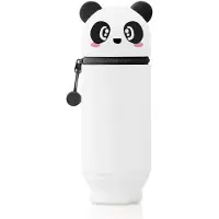 OEM Silikonetui 2 in 1 für Kinder, 22,5 × 6,5 cm, schattige Panda, kawaii Etui, für Schule, Büro und zu Hause