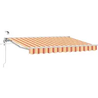 vidaXL Elektrische ausziehbare Markise Gelb, Orange und Weiß 3 x 2,5 m