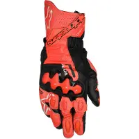 Alpinestars GP Plus R V3 Bright Rot Fluo Schwarz Leder Handschuhe Größe XL