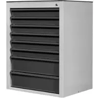 Proregal Schubladenschrank Kobra mit 8 Schubladen | HxBxT 90x71x55cm | Lichtgrau/Anthrazitgrau