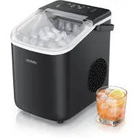 Arendo Eiswürfelmaschine, Eiswürfelbereiter, Ice Maker, max. 12kg/Tag, 1,1L Behälter, Eiswürfelautomat 2 Bullet-Größen, Sichtfenster, Tragegriff, Doppelwand