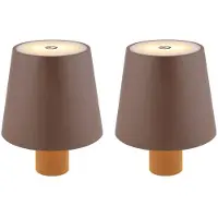 Globo Lighting 2x LED Flaschenlampe, Tischleuchte braun, Touchdimmbar, H 13 cm