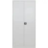 Proregal Flügeltürschrank Owl mit 4 Fachboden | HxBxT 195x95x60cm | Lichtgrau