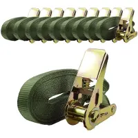 Baumarktplus 10x Profi Ratschen Spanngurt Spanngurte Zurrgurt 1-tlg 6m 0,8t 0,8to 800 kg TÜV/GS OLIV
