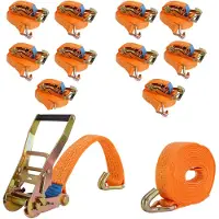 Baumarktplus 10x Spanngurt mit Ratsche 6m 3000kg 3t 2 Teilig TÜV GS Orange