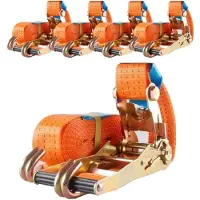 Baumarktplus 5x Profi Ratschen Spanngurt 2 Teilig 6m 4t 4000kg TÜV/GS Orange