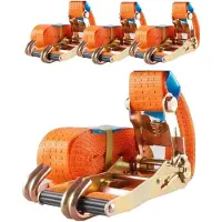 Baumarktplus 4x Profi Ratschen Spanngurt Spanngurte Zurrgurt 2-tlg 6m 4t 4to 4000kg TÜV/GS ORANGE