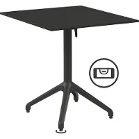 BIG Möbel Gastro Terrassentisch Luna Wackelfrei | 80x80 cm | HPL Compact | dunkler Schiefer | klappbar | selbstregulierend