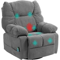 HOMCOM Relaxsessel mit Massagefunktion, Drehbarer Massagesessel, Fernbedienung