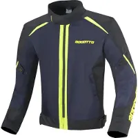 Bogotto Blaze-Air Motorrad Textiljacke, schwarz/blau/fluo-gelb, L