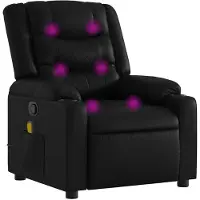 vidaXL Massage-Relaxsessel, Kunstleder, Schwarz