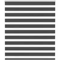 vidaXL Doppelrollo Schwarz 130x100 cm Stoffbreite 125,9 cm Polyester