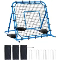 SucceBuy Fußball Rebounder 108 x 109 cm, Rückprallnetz mit Einstellbarem Winkel & Stabiler Metallkonstruktion, PE-Netz für Ballkontrolle & Passübungen, Trainingshilfe für Jugendliche & Erwachsene