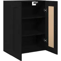 vidaXL Wandmontierter Schrank Schwarz Eichen-Optik 69,5 x 34 x 90 cm