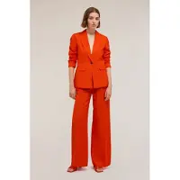 Motivi Single-breasted Linen-blend Blazer Red Größe: 34 | Blazer Outlet | Damen | Rot