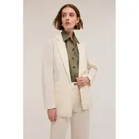 Motivi Single-breasted Blazer With Martingale White Größe: 34 | Blazer Outlet | Damen | Weiß