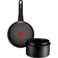 Tefal Pfannen-Set "Ingenio Excellence Fusion" Aluminium Set, 4 tlg. abnehmbarer Ingenio-Griff, Thermo-Signal, stapelbar, Induktion