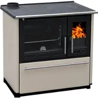 Eider Küchenofen Holzherd Plamen 850 creme, linke Version - 8 kW Dauerbrandherd