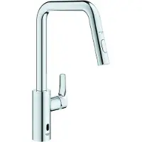 GROHE Eurosmart 1012350000 Einhand-Spültischbatterie, herausziehbar, hoher Auslauf, 1/2", Chrom